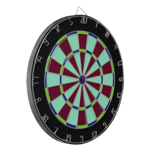 Dartboard aus blau, gelb, rot und weiß dartscheibe (Vorderseite Links)