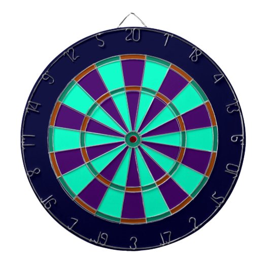 Dartboard aus blauem, grünem, braunem und Lila Met Dartscheibe (vorne)