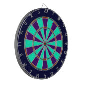 Dartboard aus blauem, grünem, braunem und Lila Met Dartscheibe (Vorderseite Links)