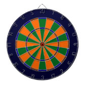 Dartboard aus blauem, grünem, braunem und orangefa dartscheibe (vorne)