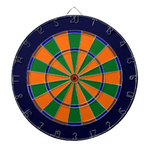 Dartboard aus blauem, grünem, braunem und orangefa dartscheibe