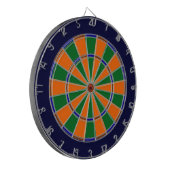 Dartboard aus blauem, grünem, braunem und orangefa dartscheibe (Vorderseite Links)