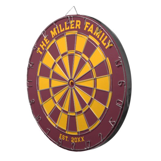 Dartboard aus Burgund und Gelb Dartscheibe (Vorderseite rechts)