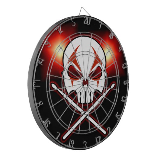 Dartboard aus Schwermetall, Cool Rock & Roll Dartscheibe (Vorderseite Links)