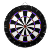 Dartboard aus weißem, schwarzem, braunem und blaue dartscheibe (vorne)