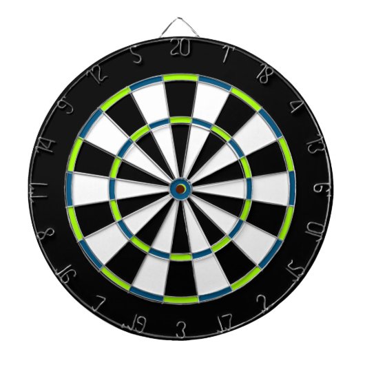 Dartboard aus weißem, schwarzem, gelbem und blauem dartscheibe (vorne)