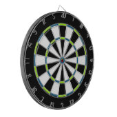 Dartboard aus weißem, schwarzem, gelbem und blauem dartscheibe (Vorderseite Links)