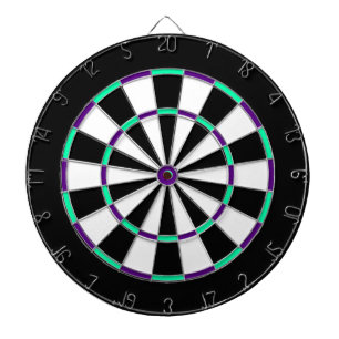 Dartboard aus weißem, schwarzem, grünem und blauem dartscheibe