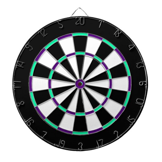 Dartboard aus weißem, schwarzem, grünem und blauem dartscheibe (vorne)