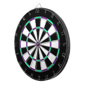 Dartboard aus weißem, schwarzem, grünem und blauem dartscheibe (Vorderseite rechts)