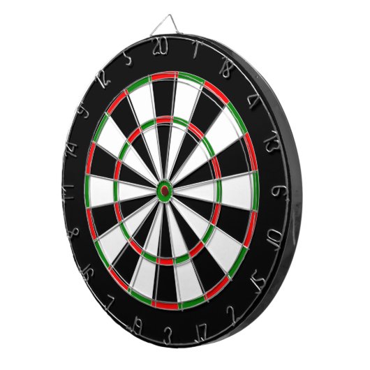 Dartboard aus weißem, schwarzem, rotem und grünem  dartscheibe (Vorderseite rechts)