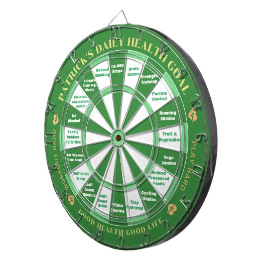 Dartboard - Benutzerdefinierbare Name- und Gesundh Dartscheibe (Vorderseite rechts)
