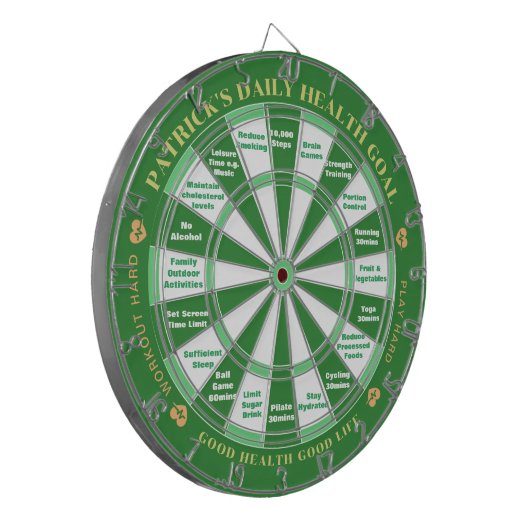 Dartboard - Benutzerdefinierbare Name- und Gesundh Dartscheibe (Vorderseite Links)