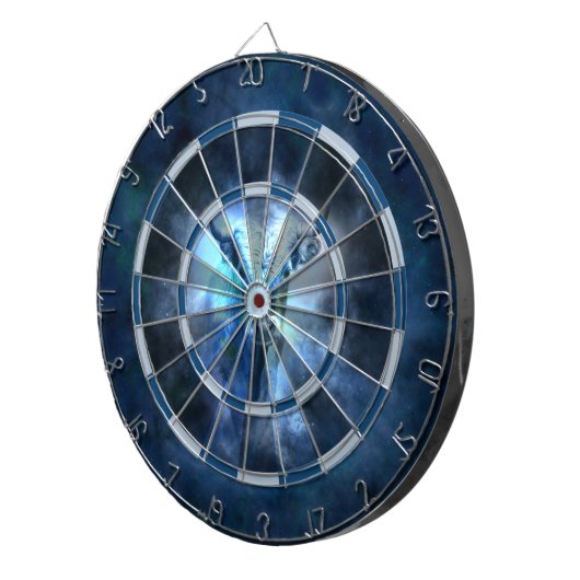 DARTBOARD-BLAUER WEISSER HIMMEL UND WOLKEN UND DARTSCHEIBE (Vorderseite rechts)