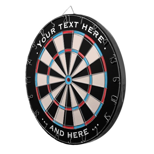 Dartboard Blue Classic Benutzerdefinierter Text Ge Dartscheibe (Vorderseite rechts)