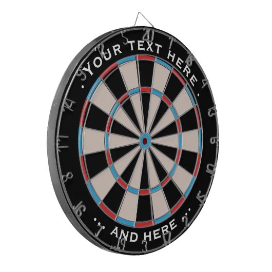 Dartboard Blue Classic Benutzerdefinierter Text Ge Dartscheibe (Vorderseite Links)