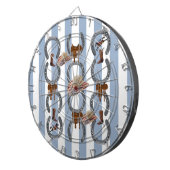 Dartboard Blue & White Stripe Horse Sattel Dartscheibe (Vorderseite rechts)