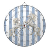 Dartboard Blue & White Stripe Weißes Pferd Dartscheibe (vorne)