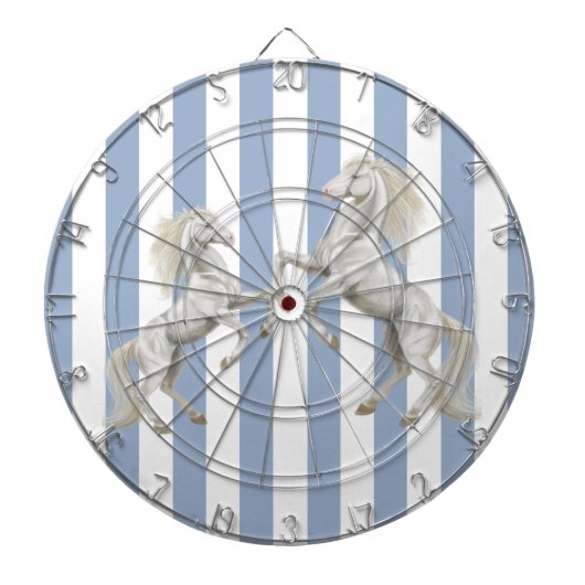 Dartboard Blue & White Stripe Weißes Pferd Dartscheibe (vorne)