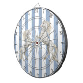 Dartboard Blue & White Stripe Weißes Pferd Dartscheibe (Vorderseite rechts)