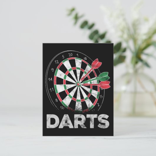 Dartboard Bullseye Dart Player Postkarte (Stehend Vorderseite)