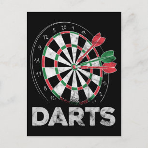 Dartboard Bullseye Dart Player Postkarte