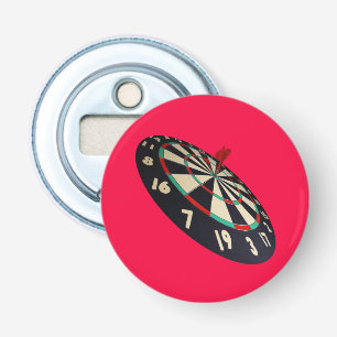 Dartboard Bullseye, rosa Magnetflasche Öffnung. Flaschenöffner