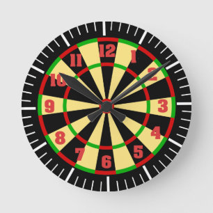 dartboard clock runde wanduhr