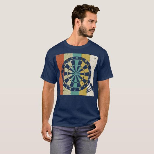 Dartboard Dart Aiming Throw Retro T-Shirt (Vorne ganz)