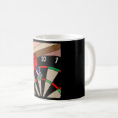 Dartboard Dart Player mit Dartboard-Pfeilen Kaffeetasse (VorderseiteRechts)