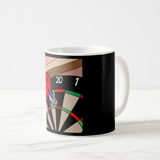 Dartboard Dart Player mit Dartboard-Pfeilen Kaffeetasse (VorderseiteRechts)