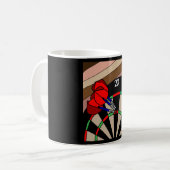 Dartboard Dart Player mit Dartboard-Pfeilen Kaffeetasse (Vorderseite Links)