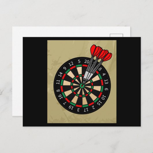 Dartboard Dart Player mit Dartboard-Pfeilen Postkarte (Vorne/Hinten)