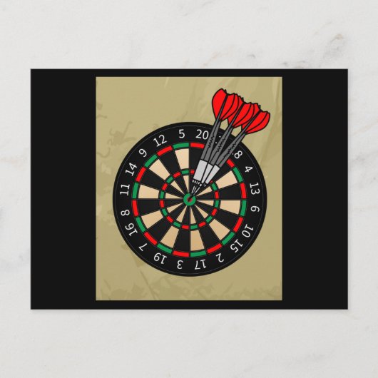 Dartboard Dart Player mit Dartboard-Pfeilen Postkarte (Vorderseite)