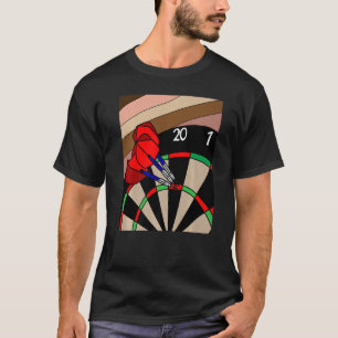 Dartboard Dart Player mit Dartboard T-Shirt