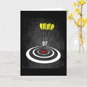 Dartboard Dart Player With Darts Arrows Karte (Gelbe Blume)