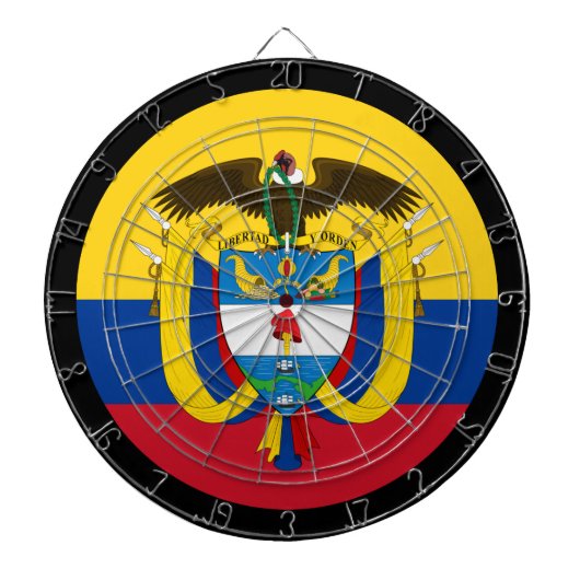 Dartboard & dartboard, kolumbianische Flagge / Spi Dartscheibe (vorne)