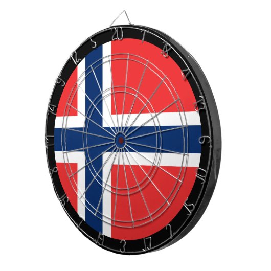 Dartboard & dartboard (Norwegische Flagge) / Spiel Dartscheibe (Vorderseite rechts)