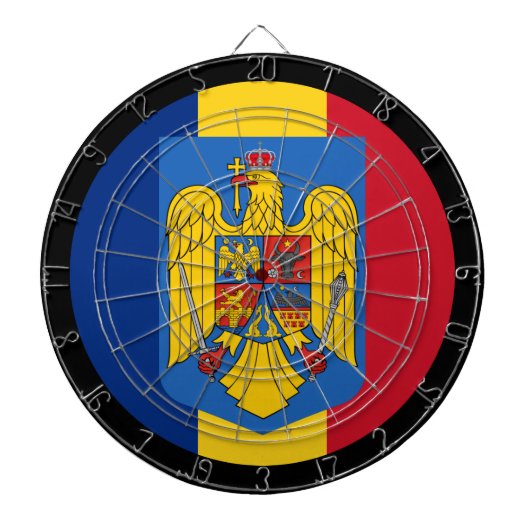 Dartboard & dartboard (rumänische Flagge) / Spielb Dartscheibe (vorne)