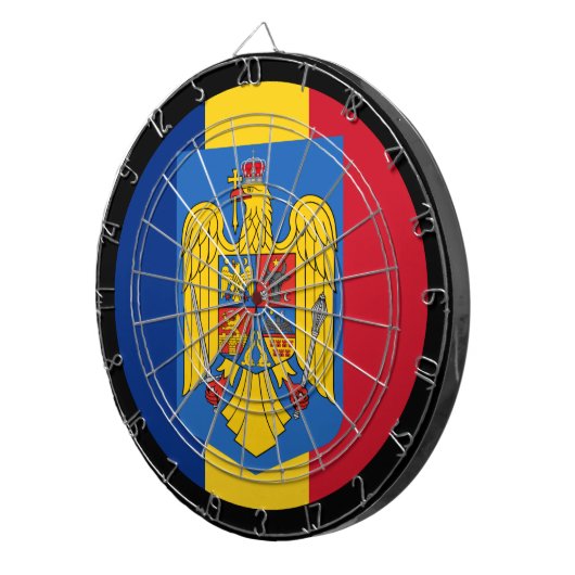 Dartboard & dartboard (rumänische Flagge) / Spielb Dartscheibe (Vorderseite rechts)