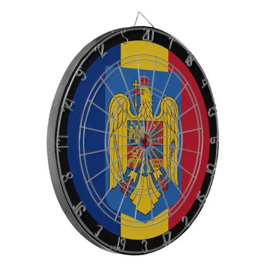 Dartboard & dartboard (rumänische Flagge) / Spielb Dartscheibe (Vorderseite Links)