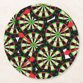 Dartboard Darts and Bullseye Pattern Runder Pappuntersetzer (Vorderseite)