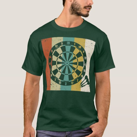 Dartboard Darts Dart Aiming Throw Retro T-Shirt (Vorderseite)