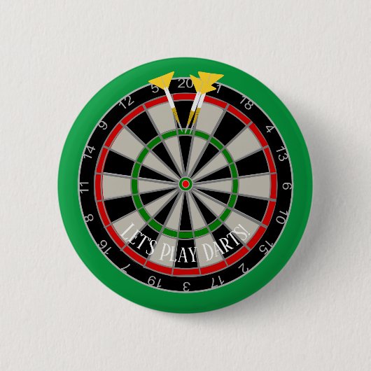 Dartboard Darts Design Personalisiert Button (Vorderseite)