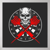 Dartboard Darts Skull Poster (Vorne)