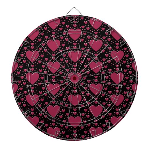 Dartboard-Decorative Red Hearts Dartscheibe (vorne)