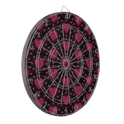 Dartboard-Decorative Red Hearts Dartscheibe (Vorderseite Links)