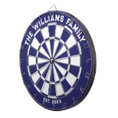 Dartboard der blauen und weißen Familie mit Dartbo Dartscheibe (Vorderseite rechts)