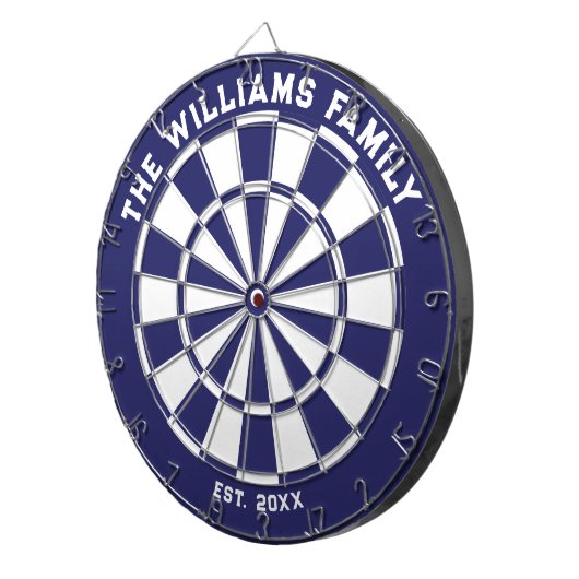 Dartboard der blauen und weißen Familie mit Dartbo Dartscheibe (Vorderseite rechts)