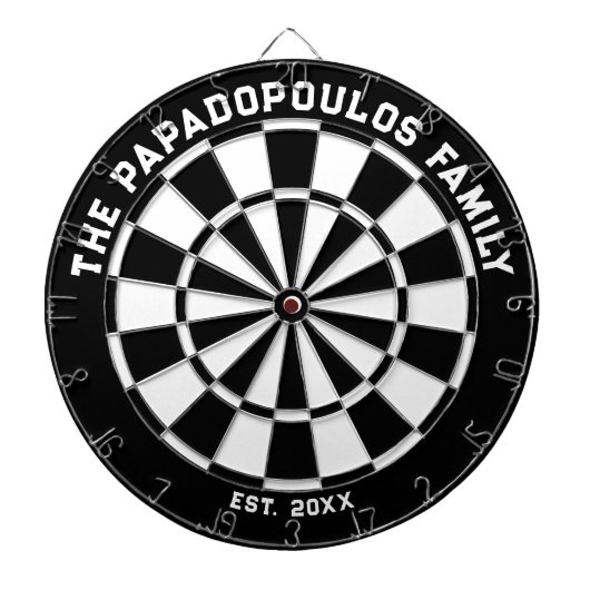Dartboard der Schwarz-Weiß-Familie mit Dartboard Dartscheibe (vorne)